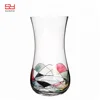 High quality Hand Made colorful Printing Modern Design Crystal Glass Flower Vase for home Decoration