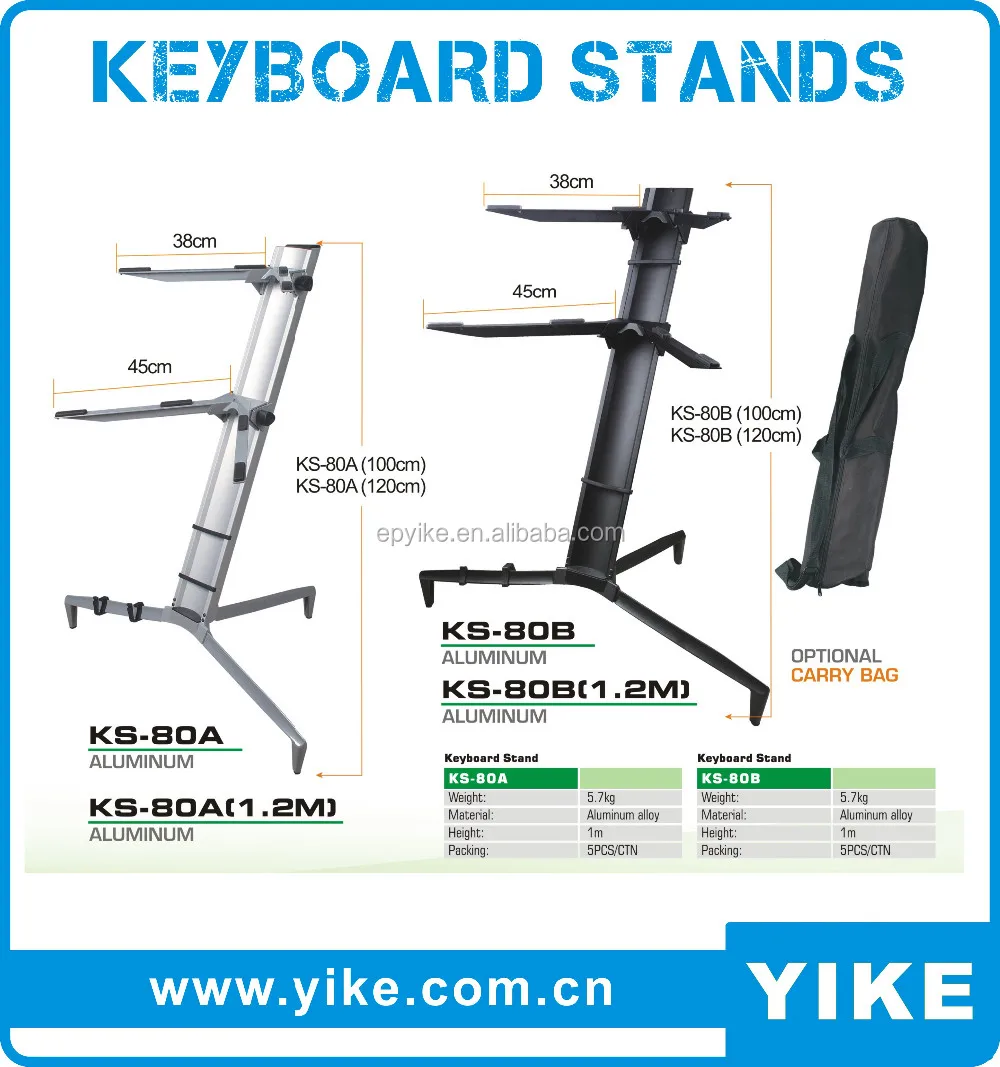 Multifunctional KS-87 Silver Keyboard Stand with Tablet Mic Stand