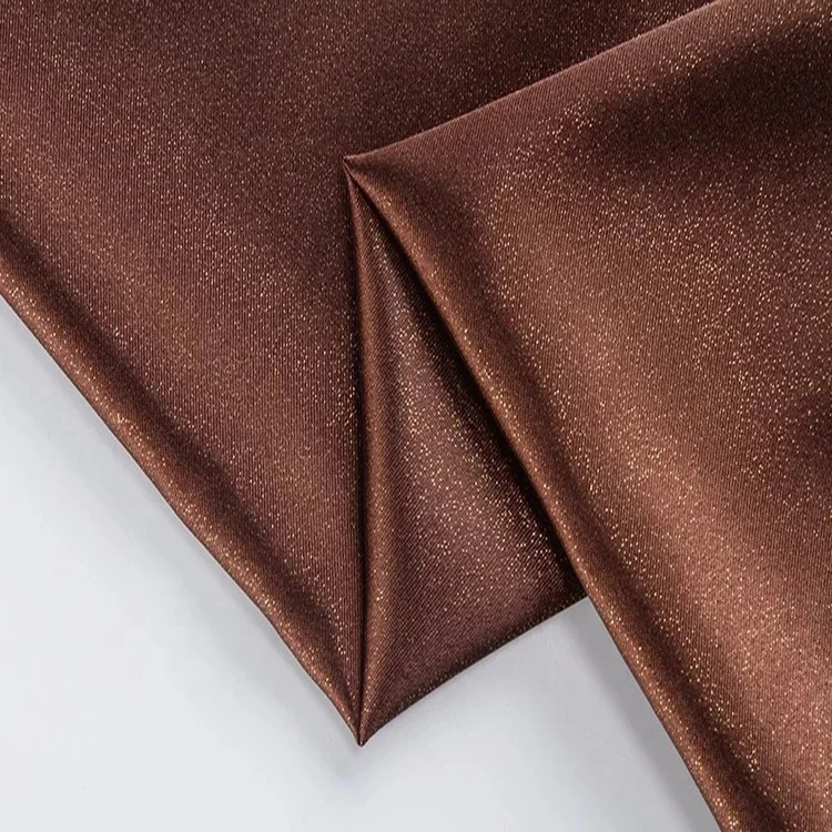 High quality 10 years experience garment 100 polyester woven satin  fabric full foil fabric