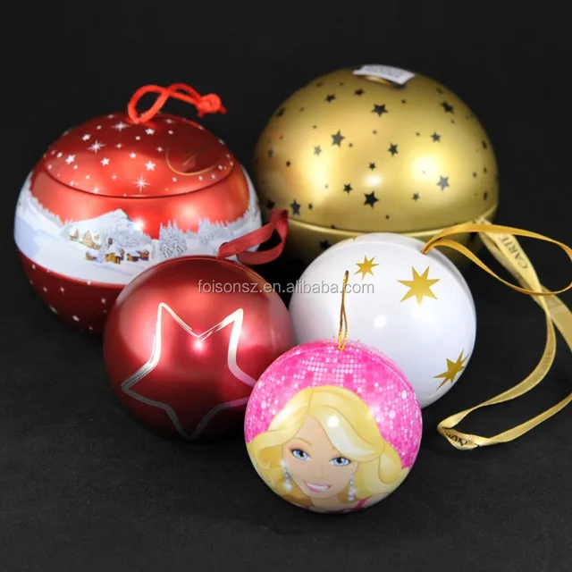 17cm diameter custom made wonderful design decorative tin ball
