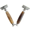 High Quality Eco-friendly Natural Silk Bamboo Handle 3Parts Safety Razor Hair Remove