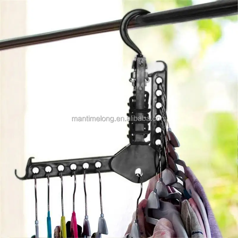 multifunction clothes hanger space saving plastic folding hanger rack, Yellow;green;black;red
multifunction clothes hanger space saving plastic folding hanger rack, Yellow;green;black;red