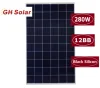MBB 12BB SOLAR Panel 280W/30V Poly Black Silicon High Efficiency Solar Module Price per Watt