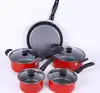 stainless steel fry pan soup pot milk pot non stick aliminum casserole pan iron pot cookware set cooking pan 9set WD-557