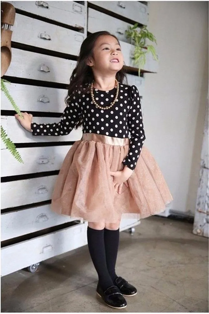 2016 Long-sleeve Frock Baby Girls Dress for Children kids Toddler Princess Casual Clothing Dresses for Girl wear Party Clothes