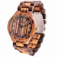 

Redear 1448 Bamboo Wristwatches Zebra Grain Wood Watch For Men And Women