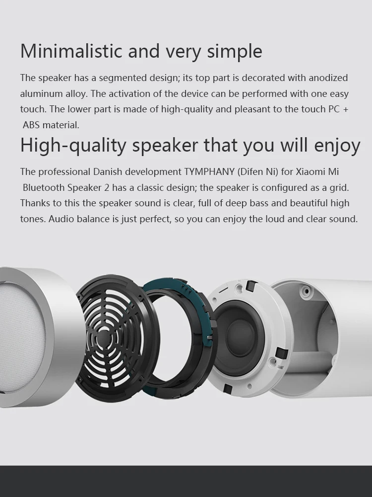 High Quality Sound Original Xiaomi Mi Speaker 2 Bluetooth 4.1 Support Hands Free - ANKUX.COM