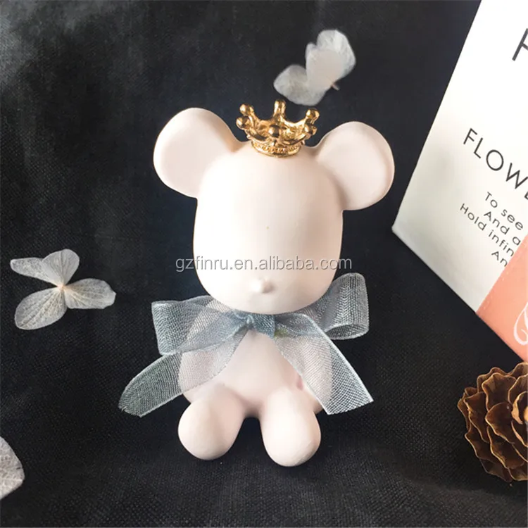 cute bear shaped scented ceramic aroma diffuser car vent air