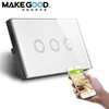 US/AU Style Smartthings Wifi Wireless 3Gang Switch Plate 2.4G Smart Home Devices 802.1b/g/n For Apple Homekit