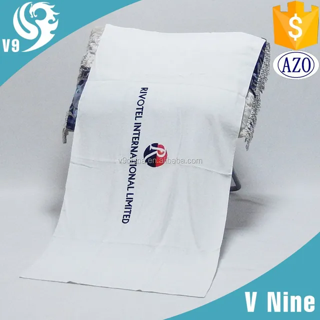 promotion white customized logo printed terry towel loom