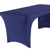 banquet Navy blue 6ft rectangle spandex table cover with two open sides stretch table cloth for weeding