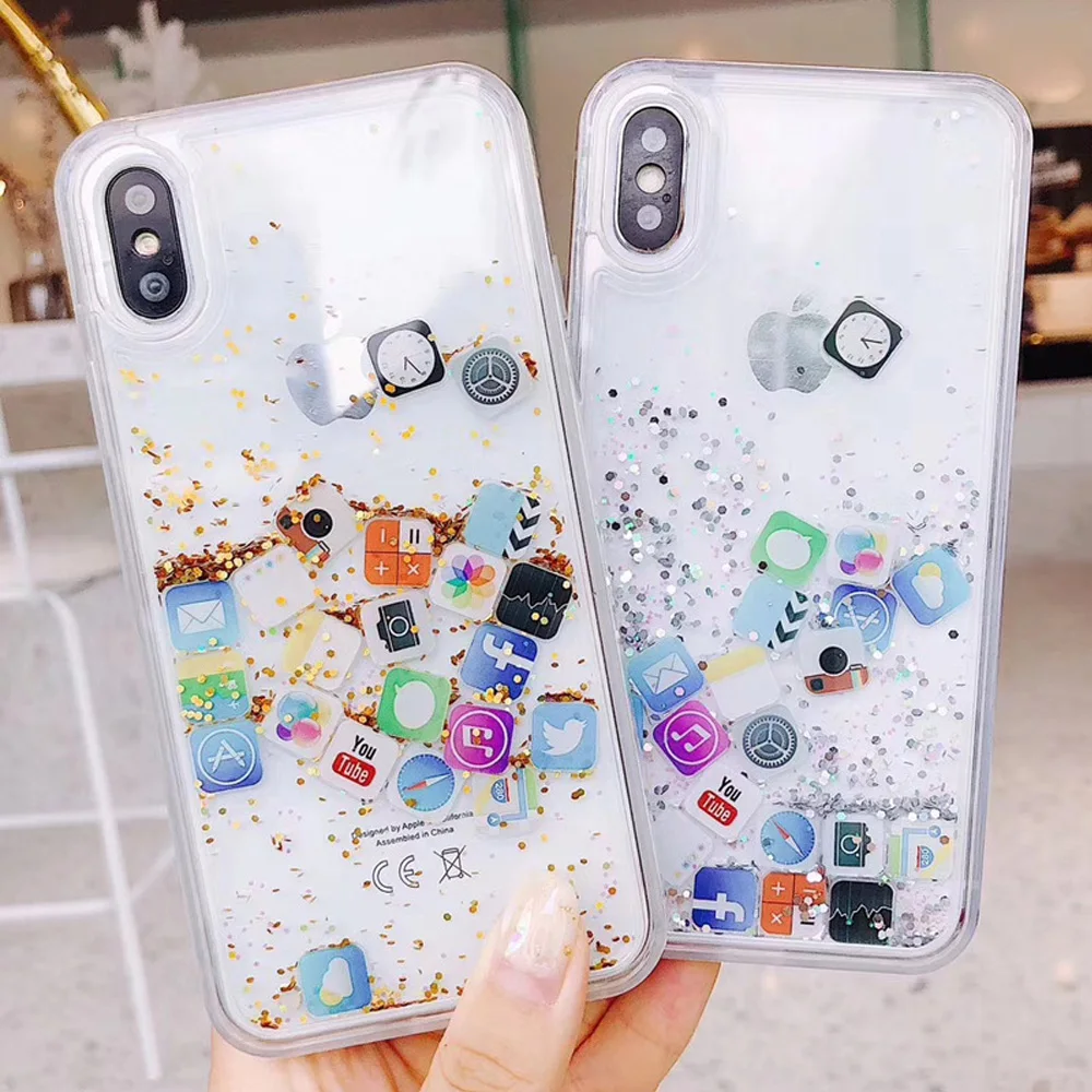 Moveable IOS Phone Case App Icon Glitter Case Quicksand Liquid Back Cover For Samsung J4 plus, Icon design
Moveable IOS Phone Case App Icon Glitter Case Quicksand Liquid Back Cover For Samsung J4 plus, Icon design