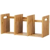 Adjustable Extension Natural Bamboo Book Rack Desktop Bookshelf