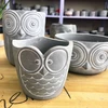 Creative Home Decorative Indoor & Outdoor Plant Pot Succulents Small Owl Shaped Cement Flowerpot