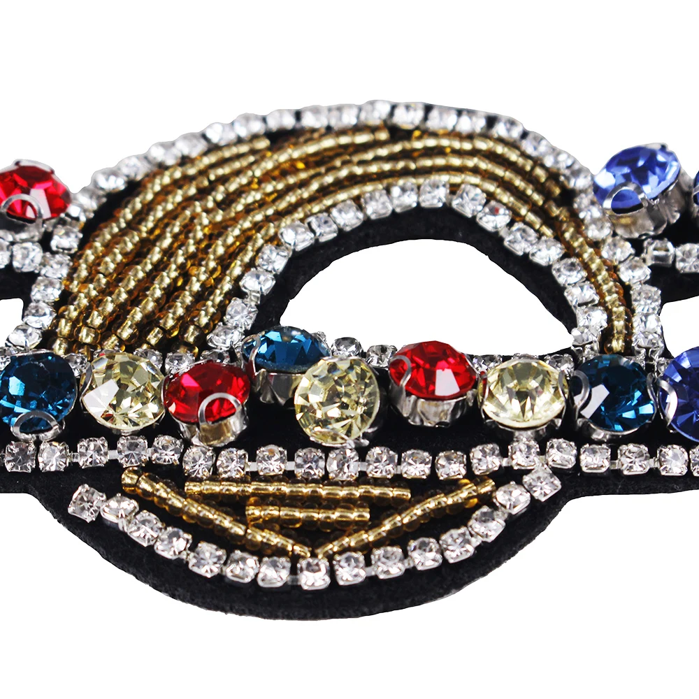 Wholesale Beaded Rhinestones Spacecraft Patches Applique Badge Sew on Clothes