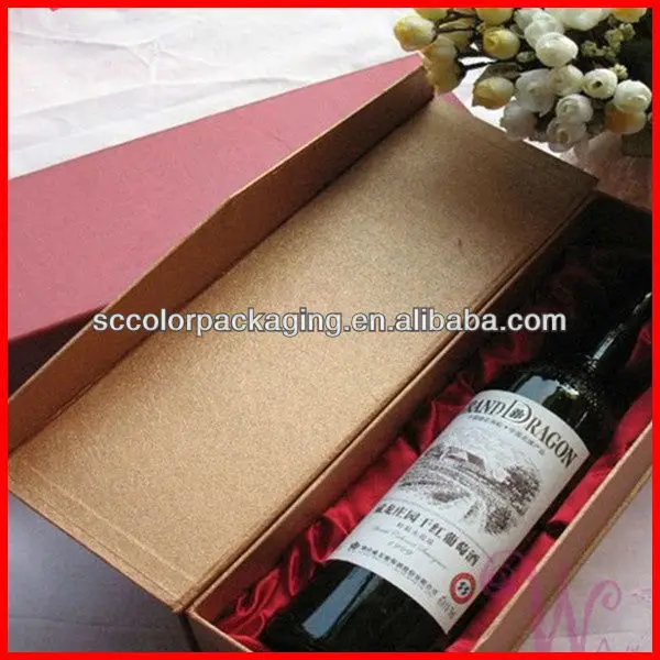elegant paperboard foldable red wine boxes with magnet closure