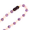 Rose Quartz Amethyst Bracelet Natural Stone Jewelry Thread Clasp 6mm Round Stone Bracelet Necklace for Women Gifts