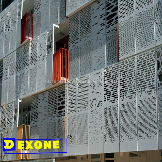 CNC laser cut metal screens as exterior facade