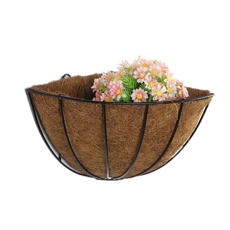 Wall corner decoration black metal hanging flower basket, As picture shown or customized
Wall corner decoration black metal hanging flower basket, As picture shown or customized