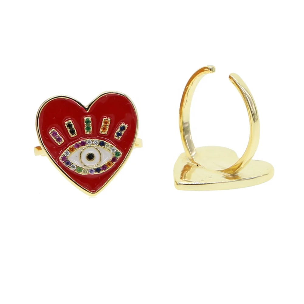 2021 New Adjustable Gold white black Red Heart Evil Eye Rings for women female Bohemia Lucky evil eye love heart gold ring
2021 New Adjustable Gold white black Red Heart Evil Eye Rings for women female Bohemia Lucky evil eye love heart gold ring