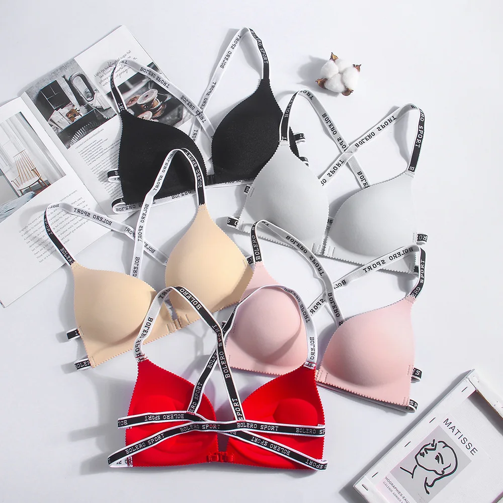 thin cross straps The front buckle letter logo Beauty U Back Padded Bra gathered women Fixed cup mat vest Tube Top
thin cross straps The front buckle letter logo Beauty U Back Padded Bra gathered women Fixed cup mat vest Tube Top