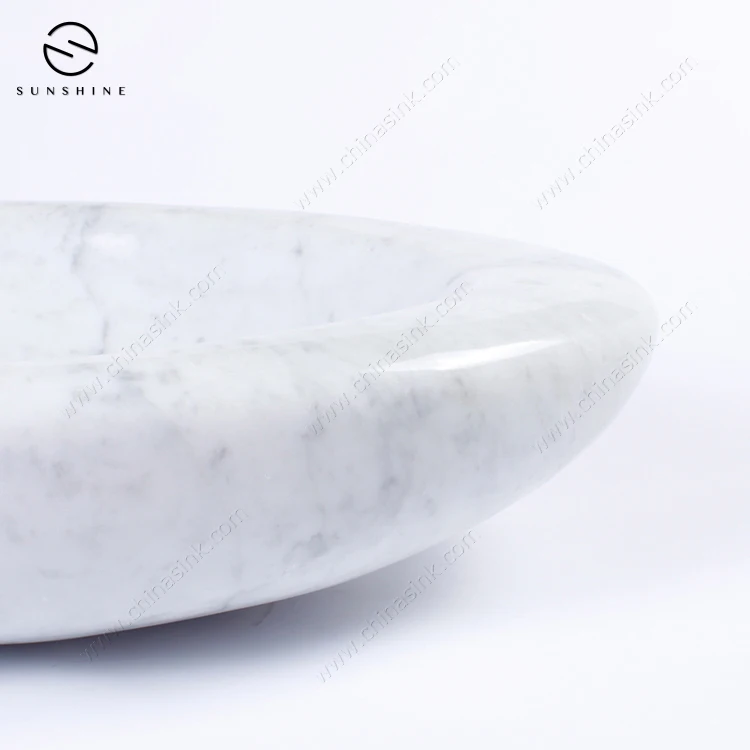 Italian Design Carrara White Marble Dinning Room Counter Top Art Wash Basin