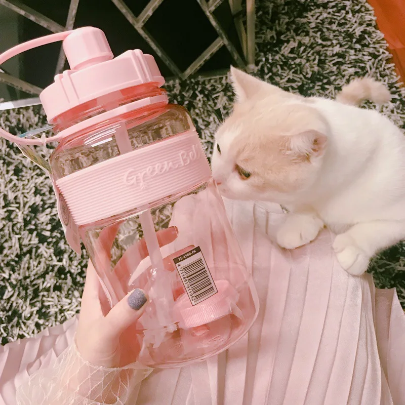 1500ml Plastic Water Bottle for Drinking Sports Water Cup With Straw and straps Portable Travel Fitness
1500ml Plastic Water Bottle for Drinking Sports Water Cup With Straw and straps Portable Travel Fitness