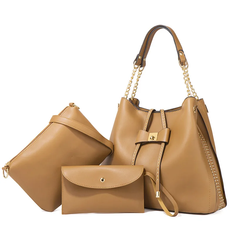 Custom Logo Trending Pu Leather Lady Hand Bags Women 3 Pieces Handbags Sets In stock
Custom Logo Trending Pu Leather Lady Hand Bags Women 3 Pieces Handbags Sets In stock