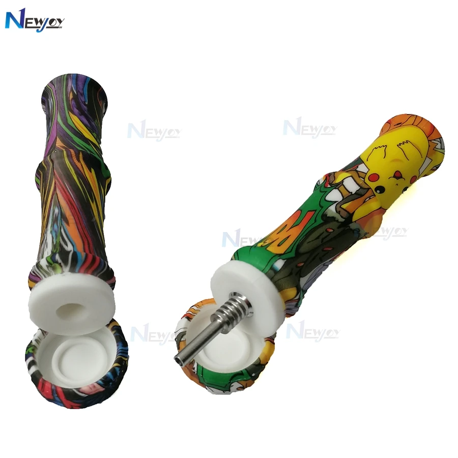 Newjoy CR38 Silicone Smoking Pipe With Titanium Nail Portable Dab Rig Honey Straw Bamboo Nector Collector, Mixed designs colors
Newjoy CR38 Silicone Smoking Pipe With Titanium Nail Portable Dab Rig Honey Straw Bamboo Nector Collector, Mixed designs colors
