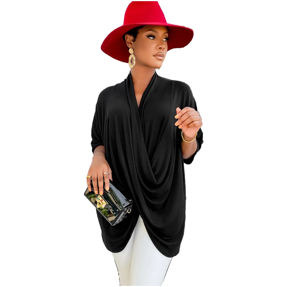 New Trendy Ladies Street Wear Long Blouses V-neck Short Sleeve Loose Cozy Summer Women T-shirt
New Trendy Ladies Street Wear Long Blouses V-neck Short Sleeve Loose Cozy Summer Women T-shirt