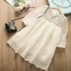 CL0685A girl lace princess dress middle sleeve embroidered wedding dress children clothing