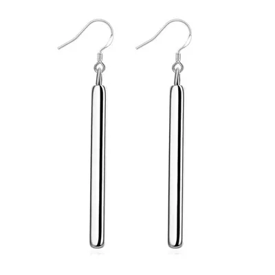 Fashion Jewelry Long Sterling Silver Plated Rectangle Bar Dangle Earring for Women, Silver color
Fashion Jewelry Long Sterling Silver Plated Rectangle Bar Dangle Earring for Women, Silver color