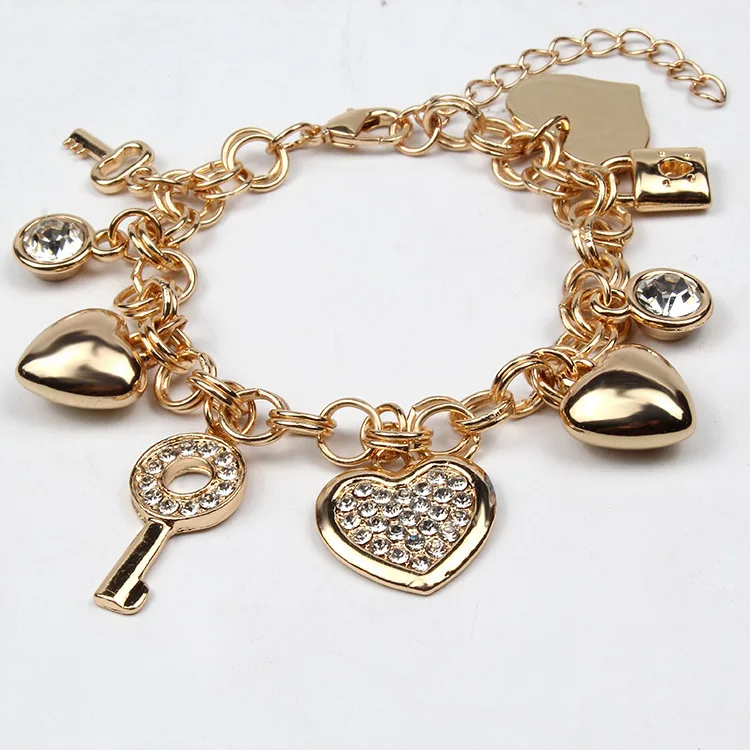 2019 fashion bracelet jewelry alloy rhinestone gold chain heart charm locket pendant bracelet for girls, As picture
2019 fashion bracelet jewelry alloy rhinestone gold chain heart charm locket pendant bracelet for girls, As picture