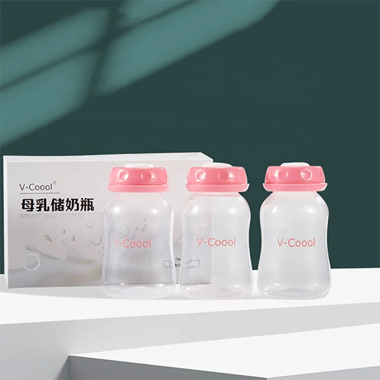 V-coool breastfeeding 150ml set collector PP breast milk storage bottle with silicone