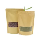 Good Sealing Easy Tear Zipper Top Food Grade Brown Kraft Paper Stand up Bag For Snack Food