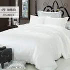Silk Bedding Set 4pcs Luxurious Silk Solid Color White King Queen Full Twin 100% Mulberry Silk Dyed Fabric