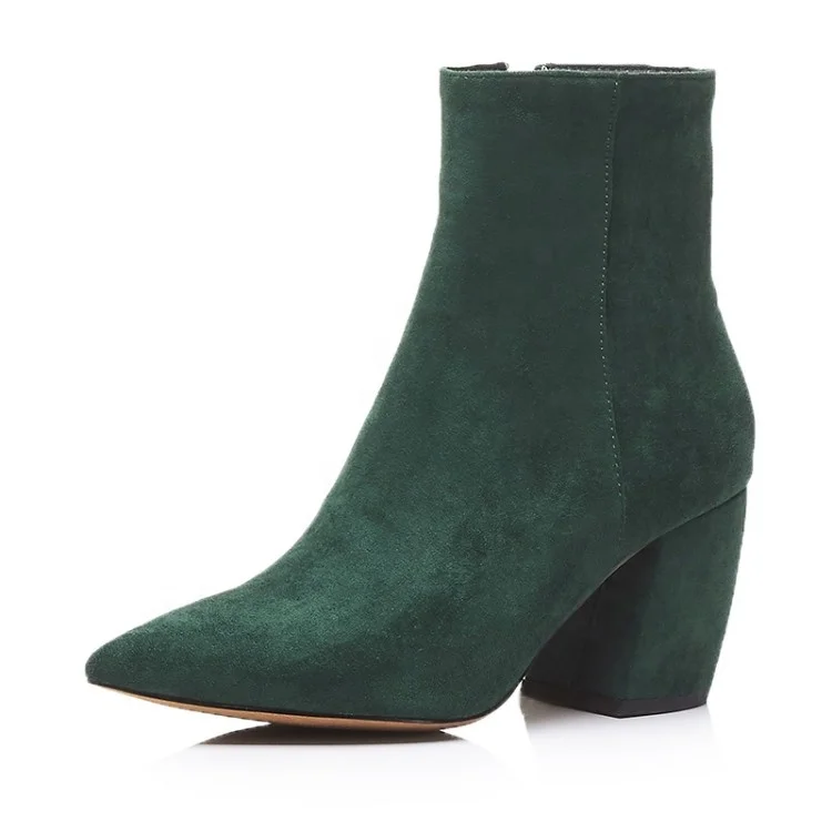 Sexy Women Square Heel Ankle Boots Pointed Toe Hoof Heels Booties Lady Dress Side Zipper Short Boots, Black green
Sexy Women Square Heel Ankle Boots Pointed Toe Hoof Heels Booties Lady Dress Side Zipper Short Boots, Black green