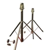 Pull-down pin locking small telescopic mast with tripod and wheels portable