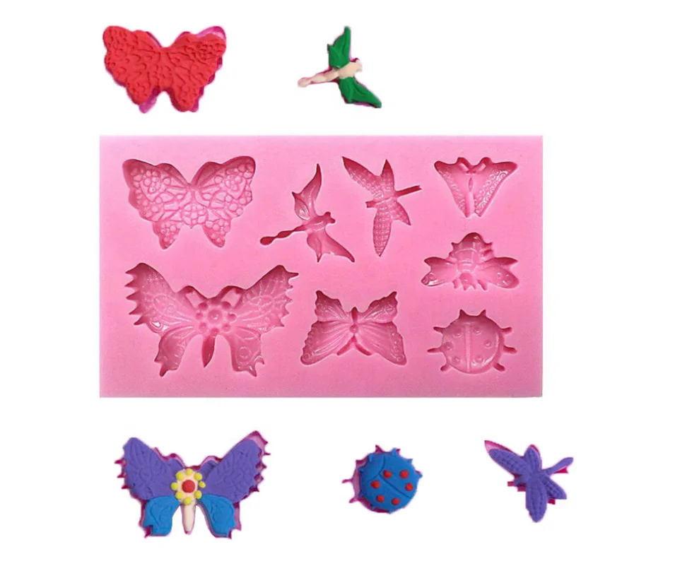 Butterfly dragonfly beetle fondant silicone mold and polymer clay mold cake silicone baking cooking gadgets, Pink,grey
Butterfly dragonfly beetle fondant silicone mold and polymer clay mold cake silicone baking cooking gadgets, Pink,grey