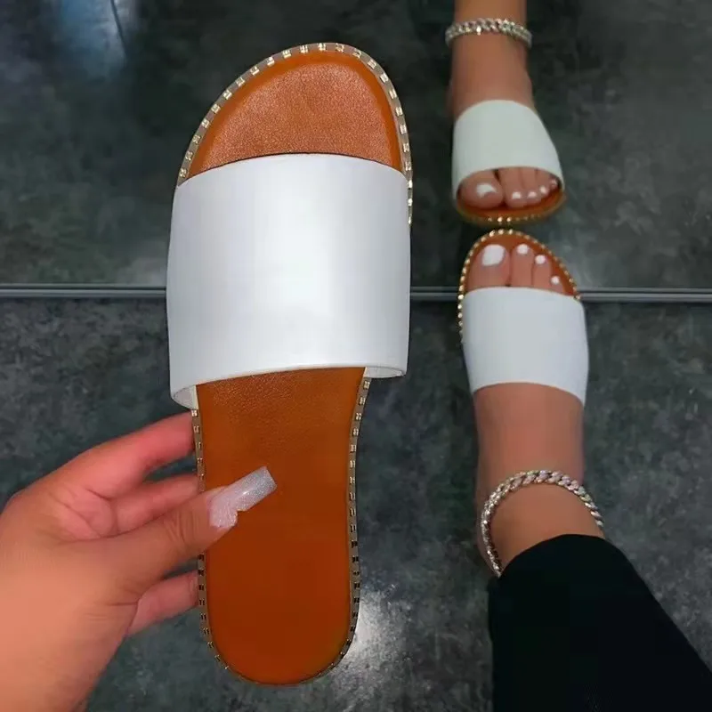 2022 summer new women's Casual slippers cross-border large size daily open-toe beach European and American fashion flat sandals, Picture colors
2022 summer new women's Casual slippers cross-border large size daily open-toe beach European and American fashion flat sandals, Picture colors