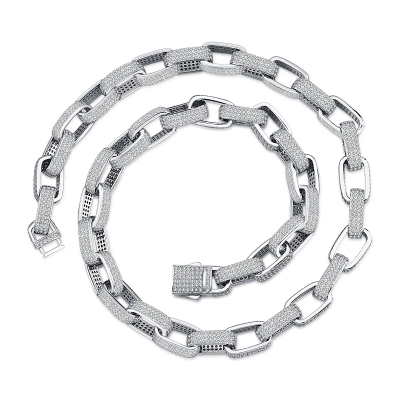 2021 New Hip Hop Jewelry Ice Out Necklace Miami Cuban Chain Diamond Men's Necklace silver Chain
2021 New Hip Hop Jewelry Ice Out Necklace Miami Cuban Chain Diamond Men's Necklace silver Chain