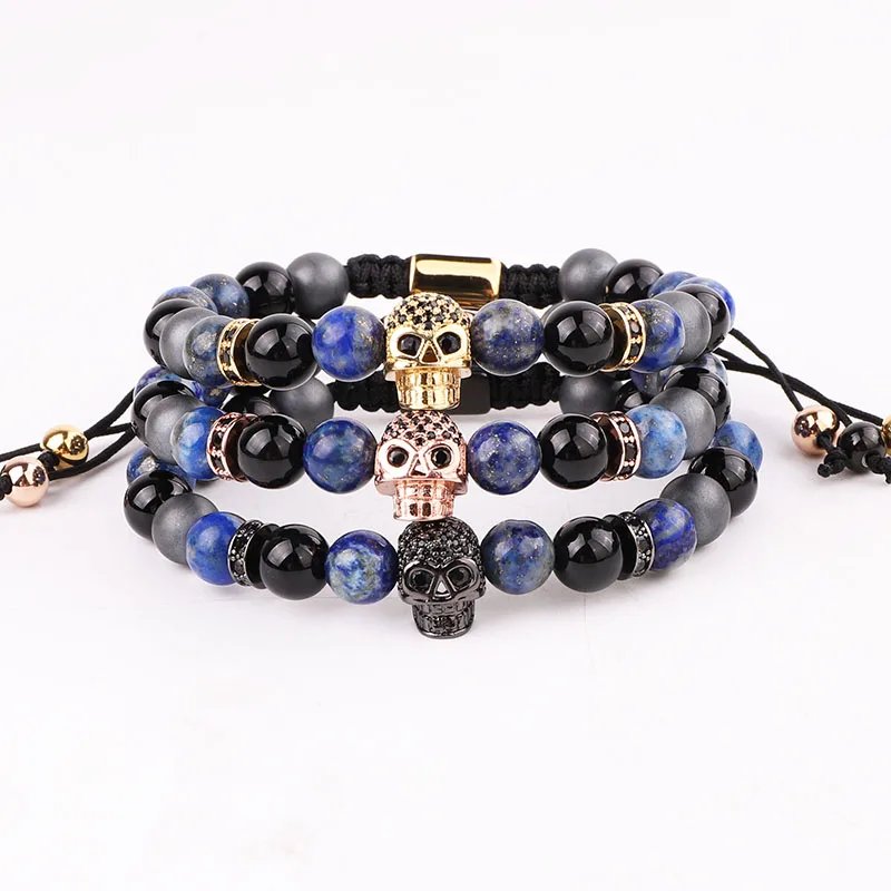 Blue Gemstone CZ Skull Charm Handmade Custom Macrame Friendship Beads Bracelet Male
Blue Gemstone CZ Skull Charm Handmade Custom Macrame Friendship Beads Bracelet Male