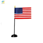 Yinbangke Polyester hot sale American table flag with metal pole and base