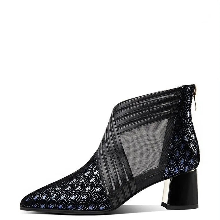 Dropshipping Retro Ladies Boots Solid Color Pointed Thick Heel Mesh Breathable Zipper Ankle Women Boots Rubber
Dropshipping Retro Ladies Boots Solid Color Pointed Thick Heel Mesh Breathable Zipper Ankle Women Boots Rubber