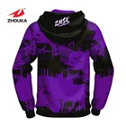 100% Polyester Custom Design Hoody Sweater High Quality Side Zipper 3D Sweatshirt