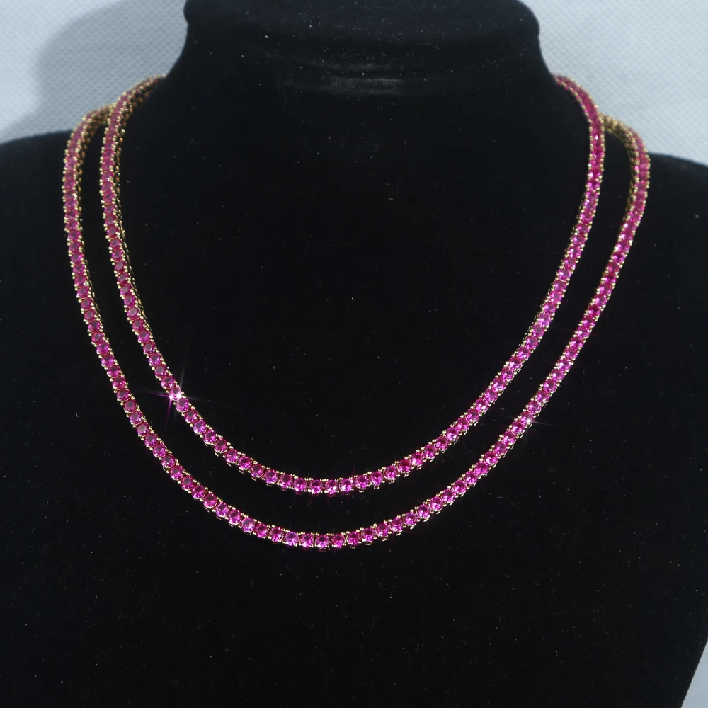 2021 Round Cut Iced Out Cubic Zirconia Bling Red CZ Tennis Chain Necklace For Men Jewelry, Customized
2021 Round Cut Iced Out Cubic Zirconia Bling Red CZ Tennis Chain Necklace For Men Jewelry, Customized