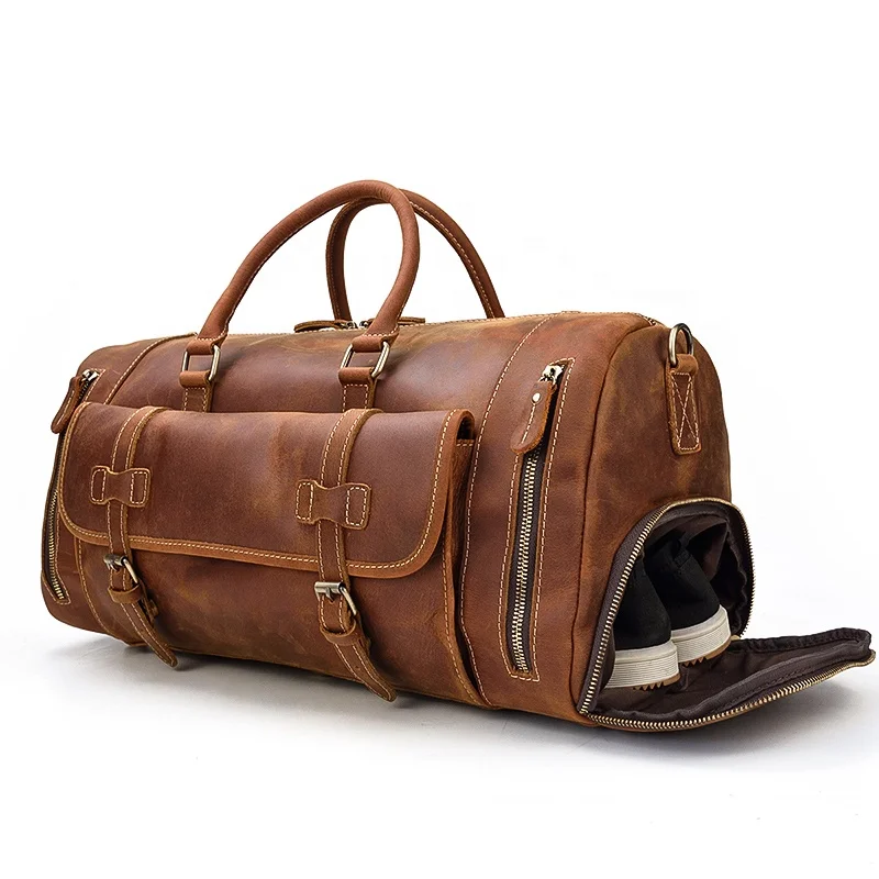 Large Capacity Genuine Leather Travel Bag Full Grain Cowhide Weekender Duffle Travel Bag With Shoe Compartment
Large Capacity Genuine Leather Travel Bag Full Grain Cowhide Weekender Duffle Travel Bag With Shoe Compartment