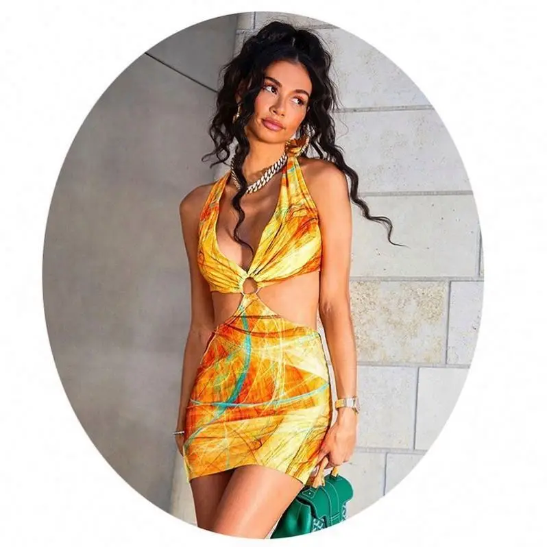 Summer 2021 Women Clothing Bodycon Sexy Back Out Print Halter Short Sexy Backless Mini Dress
Summer 2021 Women Clothing Bodycon Sexy Back Out Print Halter Short Sexy Backless Mini Dress