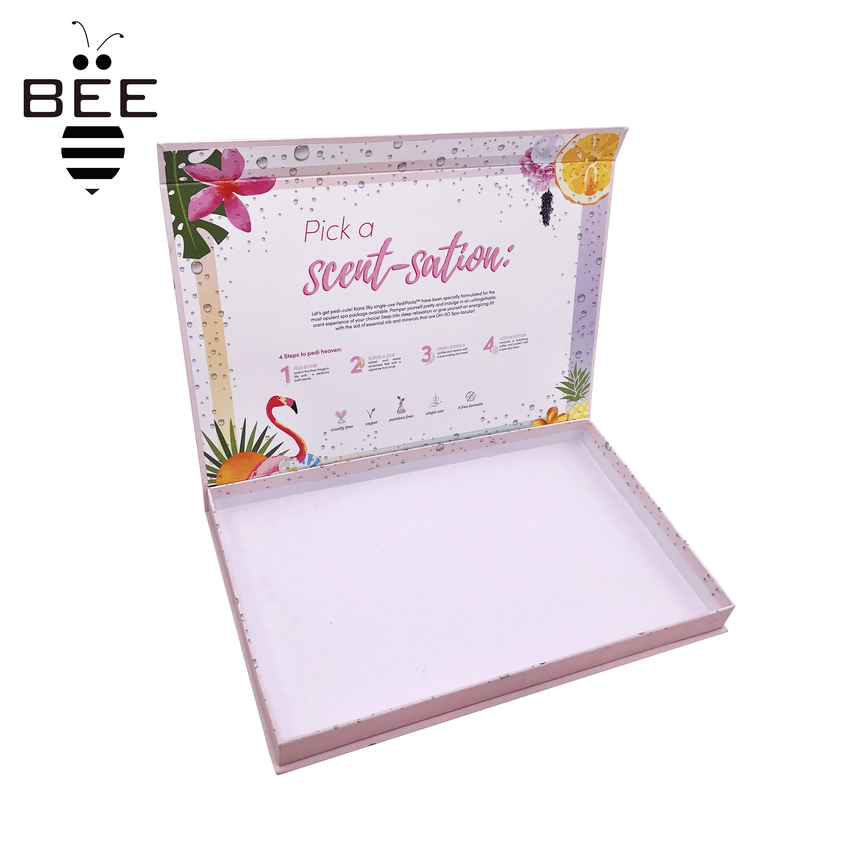 custom cardboard cosmetic set pack gift box for pedicure set