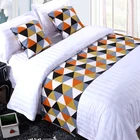 High quality five stars modern hotel square bed scarf queen bed runner for hotel